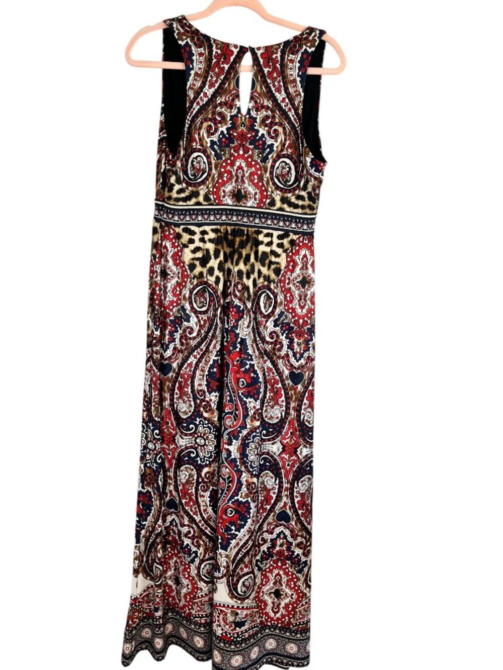 Colorful Floral Tank Maxi Dress M Animal Print Paisley Boho Indie Folk Resort - Picture 2 of 8